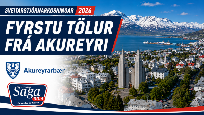 Mjótt á mununum í fyrstu tölum á Akureyri Mjótt á mununum í fyrstu tölum á Akureyri