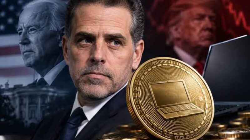Laptop rafmynt Hunter Biden hrundi um 98% á rúmri klukkustund Laptop rafmynt Hunter Biden hrundi um 98% á rúmri klukkustund