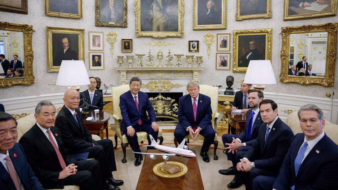 Trump tók á móti Xi með mikilli viðhöfn í Hvíta húsinu Trump tók á móti Xi með mikilli viðhöfn í Hvíta húsinu