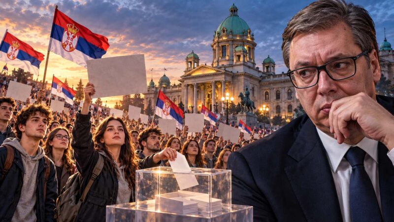 Stúdentar ógna valdatöku Vučićs í Serbíu Stúdentar ógna valdatöku Vučićs í Serbíu